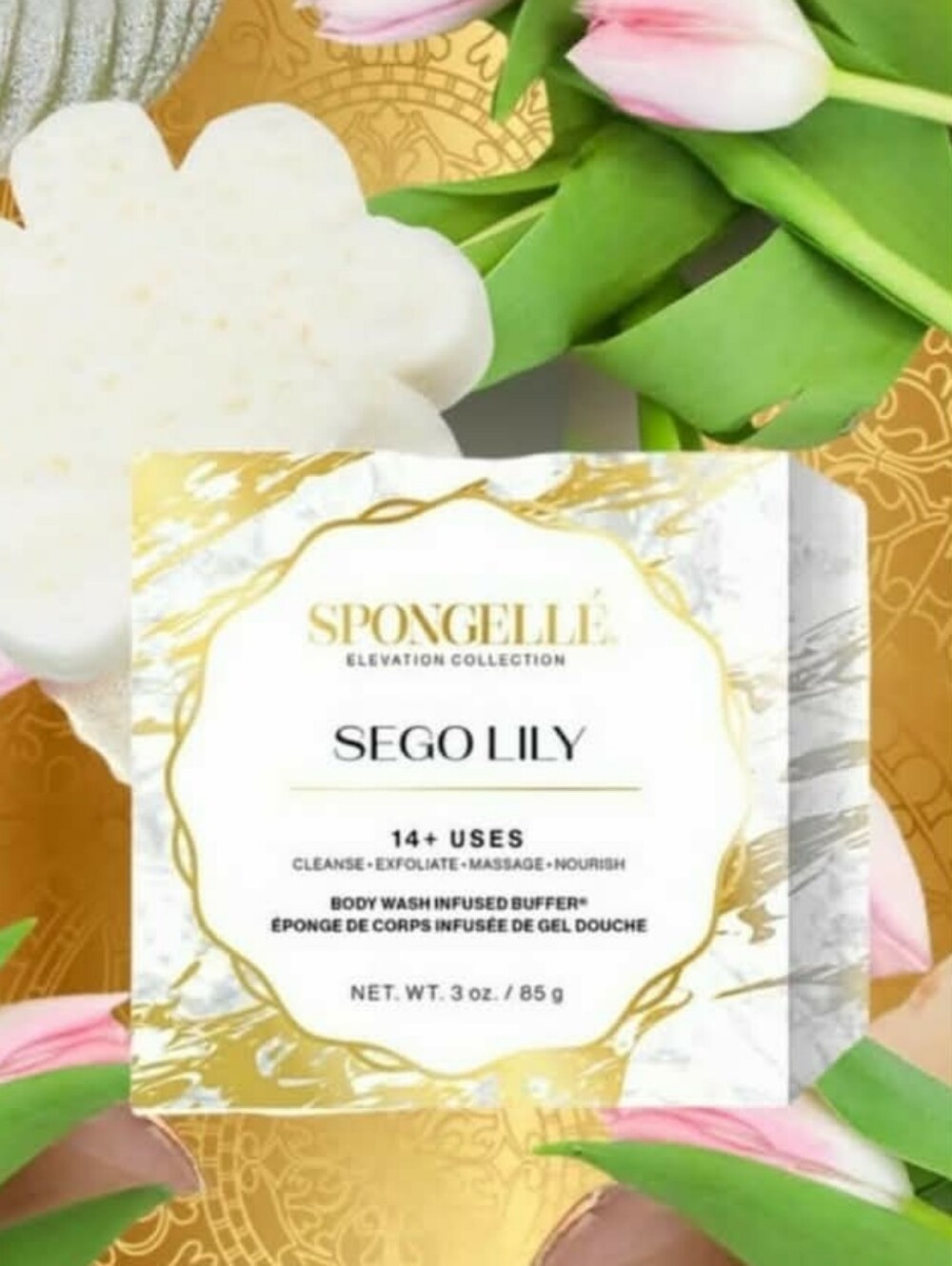 Spongelle Sego Lily Boxed Flower Sponge - Elevation Collection 85g *BNIB